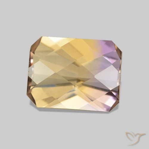 Ametrino Bicolor natural de 2.16 ct, Corte Octágono / Esmeralda, VVS