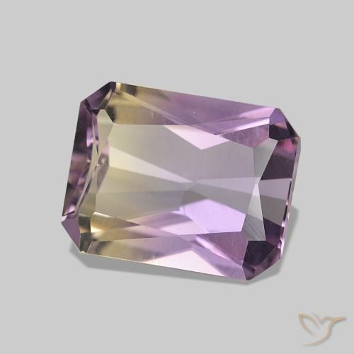 Ametrino Bicolor natural de 1.74 ct, Corte Octágono / Esmeralda, VVS