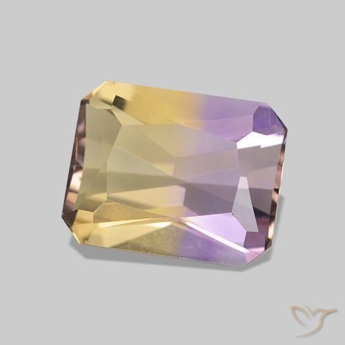 Ametrino Bicolor natural de 2.09 ct, Corte Octágono / Esmeralda, VVS