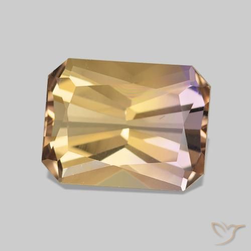 Ametrino Bicolor natural de 2.29 ct, corte esmeralda, VVS