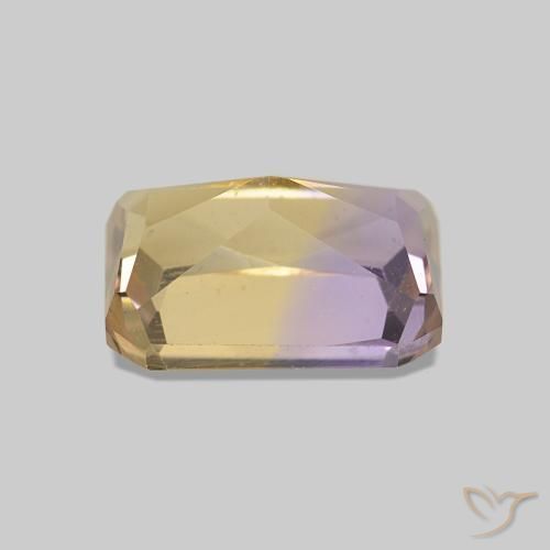 Ametrino Bicolor natural de 1.51 ct, Corte Octágono / Esmeralda, VVS-VS
