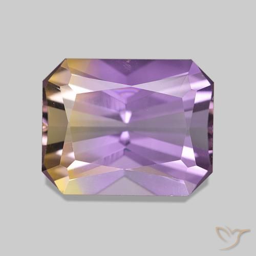3.30ct Bicolor Ametrino, corte esmeralda, VVS-VS