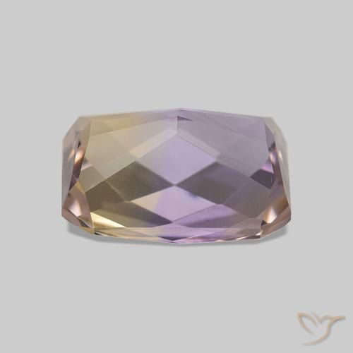 Ametrino Bicolor natural de 2.12 ct, corte esmeralda, VVS-VS