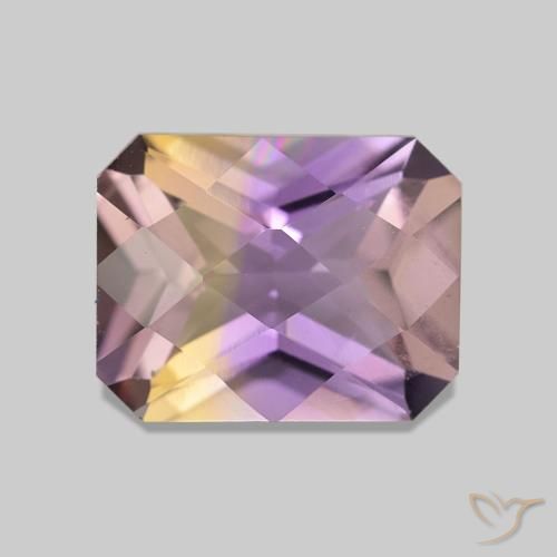 Ametrino Bicolor natural de 1.98 ct, corte esmeralda, VVS-VS