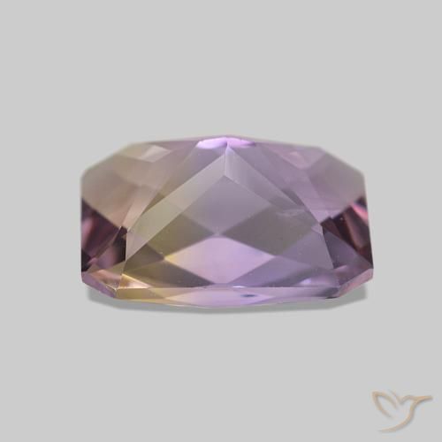 Ametrino Bicolor natural de 1.98 ct, corte esmeralda, VVS-VS