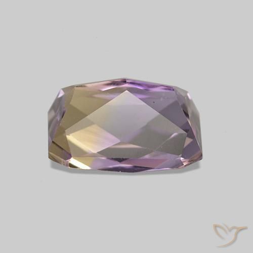 Ametrino Bicolor natural de 1.55 ct, corte esmeralda, VVS-VS