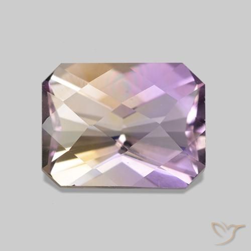 Ametrino Bicolor natural de 2.23 ct, corte esmeralda, VVS