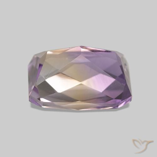 Ametrino Bicolor natural de 2.23 ct, corte esmeralda, VVS