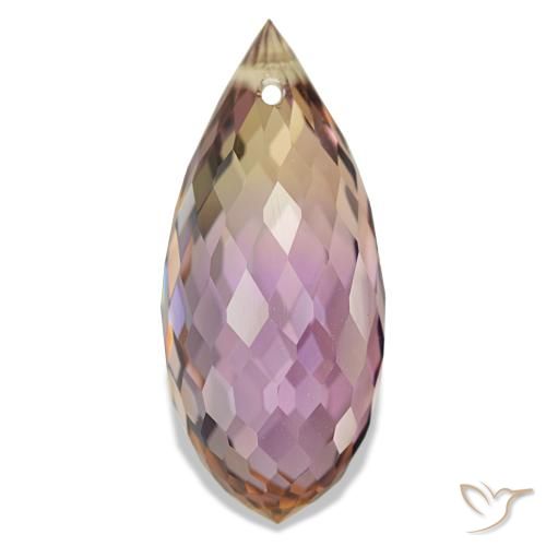 Ametrino Bicolor natural de 8.46 ct, Corte Briolette, VVS-VS