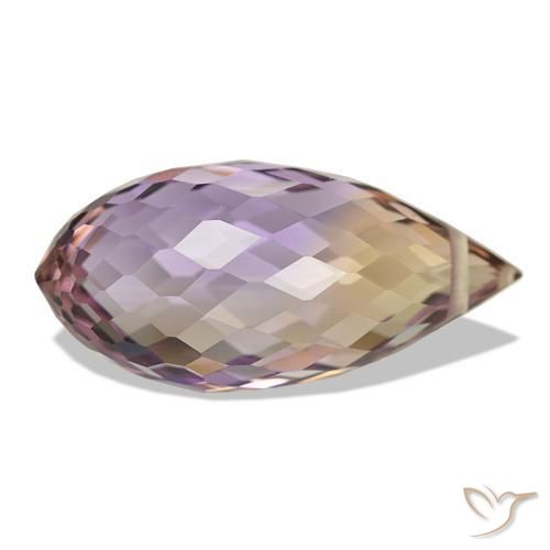 Ametrino Bicolor natural de 8.46 ct, Corte Briolette, VVS-VS