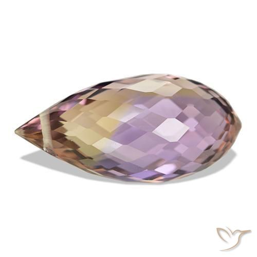 Ametrino Bicolor natural de 8.46 ct, Corte Briolette, VVS-VS