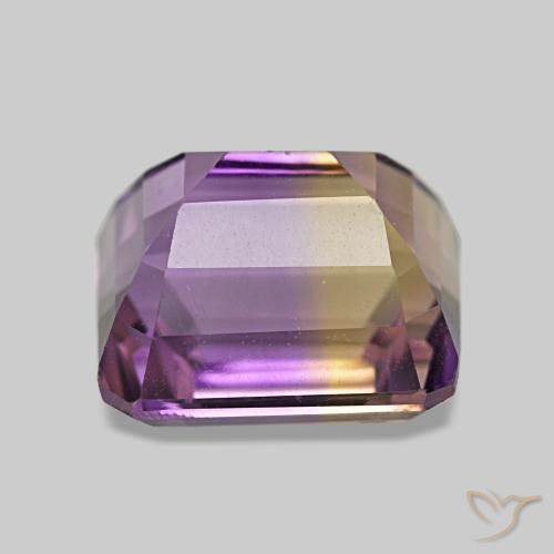 Ametrino bicolor natural de 4,22 ct, corte esmeralda, VVS-VS