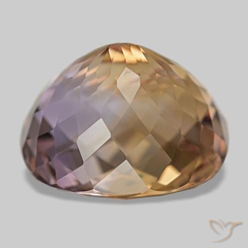 Ametrino bicolor natural de 15,86 ct, corte óvalo, VVS-VS