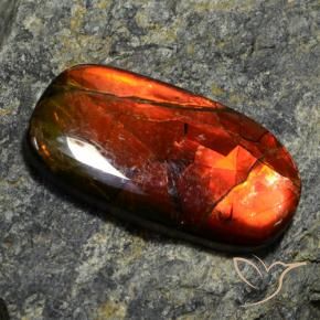 Ammolita multicolor natural de 11,42 ct, forma elegante, opaco