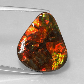 Ammolita multicolor natural de 14,24 ct, forma elegante, opaco
