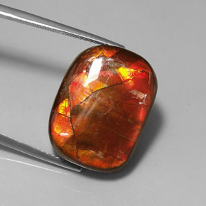 Ammolita multicolor natural de 14,17 ct, forma elegante, opaco
