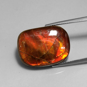 Ammolita multicolor natural de 14,17 ct, forma elegante, opaco