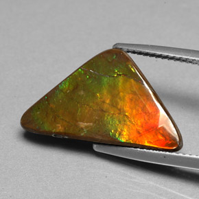 Ammolita multicolor natural de 6,98 ct, forma elegante, opaco