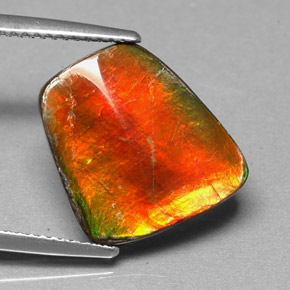 Ammolita multicolor natural de 5,17 ct, forma elegante, opaco