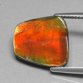 Ammolita multicolor natural de 5,17 ct, forma elegante, opaco