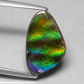Ammolita multicolor natural de 4,54 ct, forma elegante, opaco