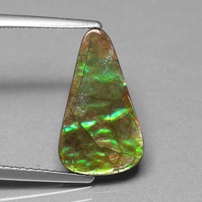 Ammolita multicolor natural de 2,40 ct, forma elegante, opaco