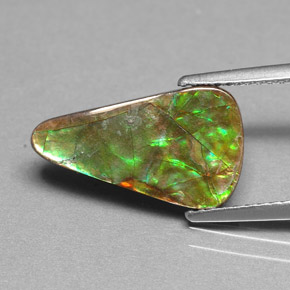 Ammolita multicolor natural de 2,40 ct, forma elegante, opaco