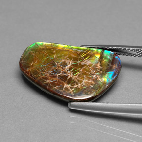 Ammolita multicolor natural de 9,00 ct, forma elegante, opaco