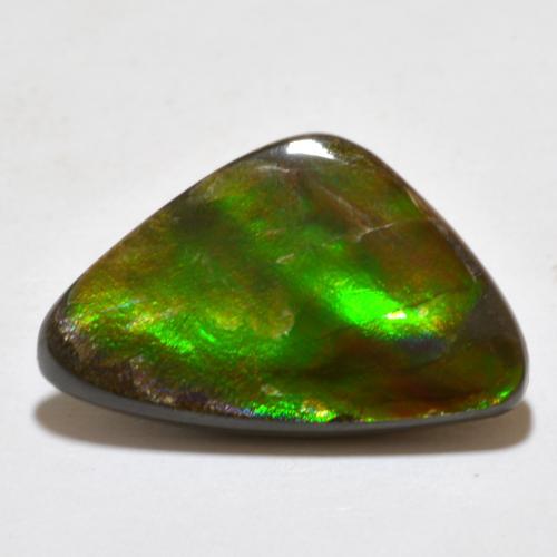 Ammolita multicolor natural de 7,10 ct, forma elegante, opaco