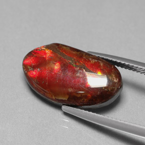 Ammolita multicolor natural de 7,65 ct, forma elegante, opaco