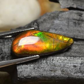 Ammolita multicolor natural de 8,00 ct, forma elegante, opaco