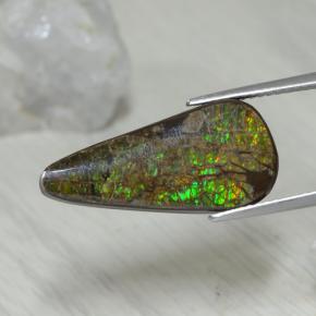Ammolita multicolor natural de 9,02 ct, en forma de pera, opaco