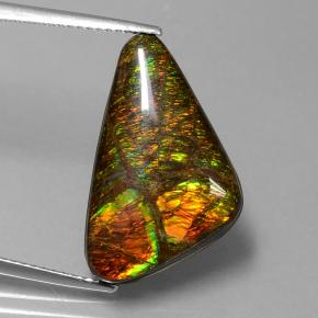 Ammolita multicolor natural de 9,50 ct, forma elegante, opaco