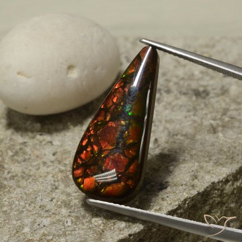 10.43ct Natural Multicolor amolita, En forma de pera, Opaco