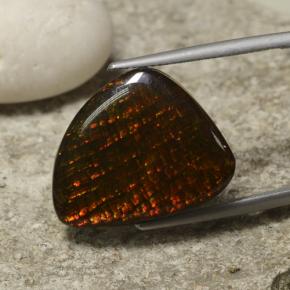 Ammolita multicolor natural de 14,29 ct, forma elegante, opaco