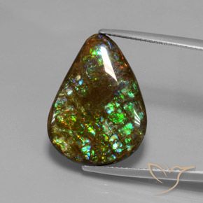 14.33ct Natural Multicolor amolita, En forma de pera, Opaco
