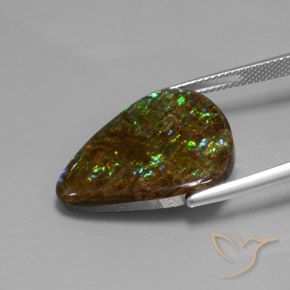 amolita Multicolor natural de 14.33 ct, En forma de pera, Opaco