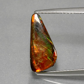 Ammolita multicolor natural de 3,13 ct, forma elegante, opaco