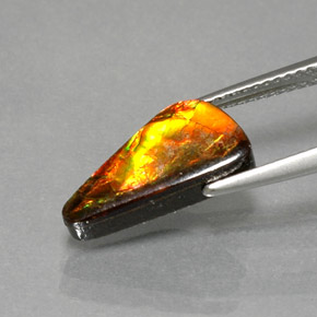 Ammolita multicolor natural de 3,13 ct, forma elegante, opaco
