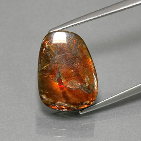 Ammolita multicolor natural de 7,76 ct, forma elegante, opaco