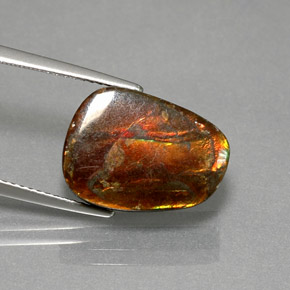 Ammolita multicolor natural de 7,76 ct, forma elegante, opaco