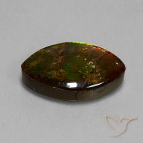 amolita Multicolor natural de 13.51 ct, Marquesa, Opaco