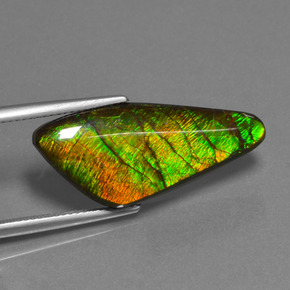 Ammolita multicolor natural de 15,14 ct, forma elegante, opaco