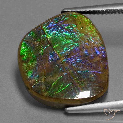 14.96ct Natural Multicolor amolita, Elegante, Opaco
