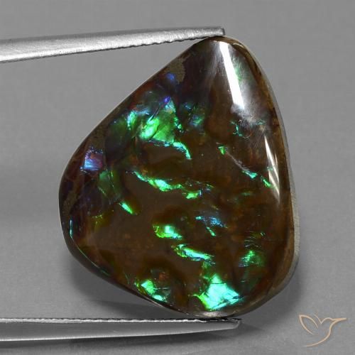 16.77ct Natural Multicolor amolita, En forma de pera, Opaco
