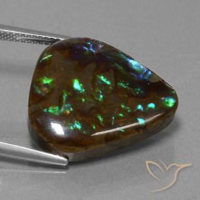 amolita Multicolor natural de 16.77 ct, En forma de pera, Opaco