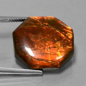 Ammolita multicolor natural de 19,17 ct, corte esmeralda, opaco