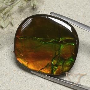 amolita Multicolor natural de 21.57 ct, Forma Cojín, Opaco