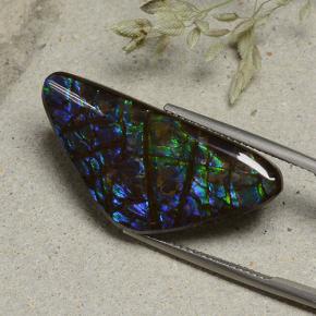 Ammolita multicolor natural de 19,94 ct, forma elegante, opaco