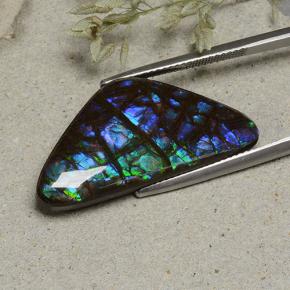 Ammolita multicolor natural de 19,94 ct, forma elegante, opaco